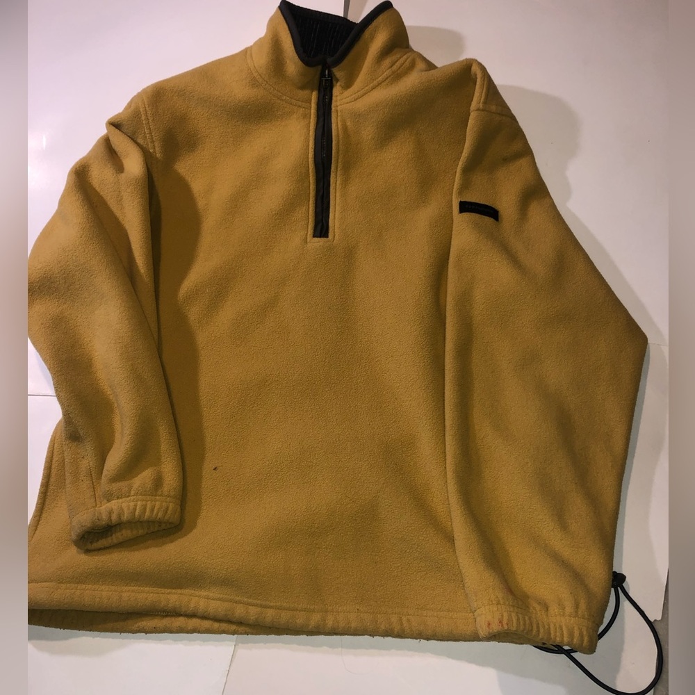 Izod PerformX yellow quarter-zip fleece pullover jacket; Mens’s Size L